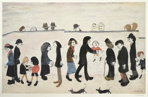 Man Holding Child von Laurence Stephen Lowry, Druck kaufen auf Singulart