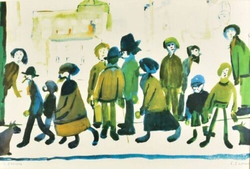 People Standing About van Laurence Stephen Lowry, Afdruk te koop op Singulart
