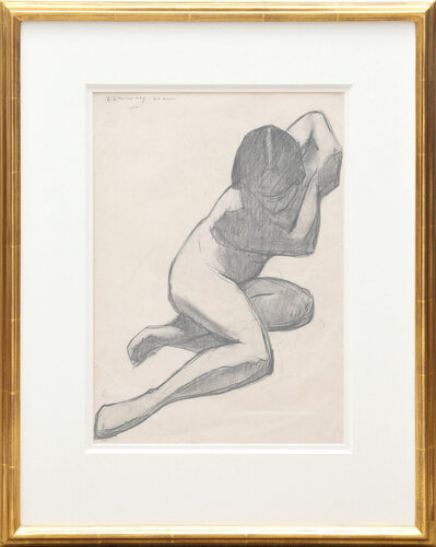 Kneeling Nude Woman by Laurence Stephen Lowry, Work on Paper for Sale on Singulart