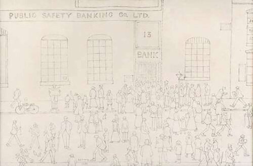 Bank Failure di Laurence Stephen Lowry, Stampa in vendita su Singulart