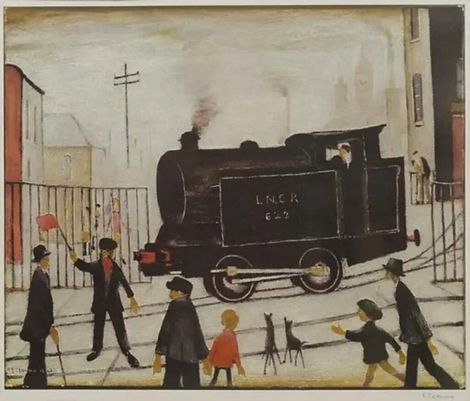 The Level Crossing With Train Laurence Stephen Lowry