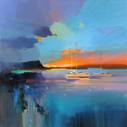 The Sun embracing the sea par Tatiana Yabloed, Peinture en vente sur Singulart