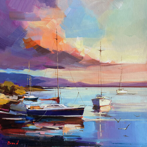 Golden glimmers of morning par Tatiana Yabloed, Peinture en vente sur Singulart