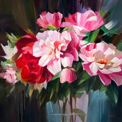 Blush and carmine rhapsody by Tatiana Yabloed, Painting for Sale on Singulart