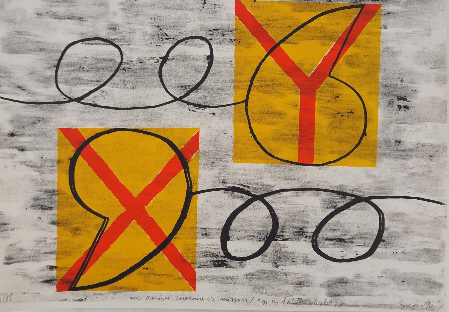 Reflet inversé, Lithographie originale signée Kumi Sugaï Print for sale