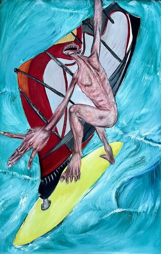 SURFING van Ramal Kazim, Schilderij te koop op Singulart