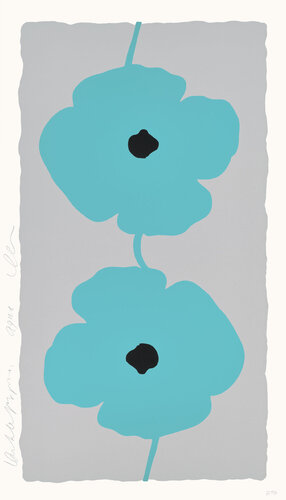 Double Poppies Aqua di Donald Sultan, Stampa in vendita su Singulart