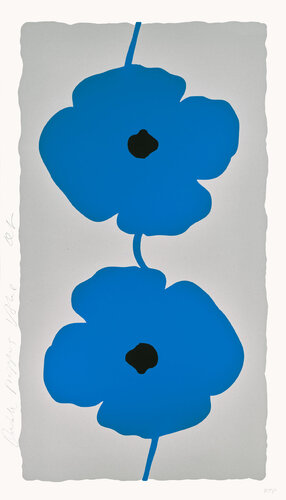 Double Poppies Blue di Donald Sultan, Stampa in vendita su Singulart
