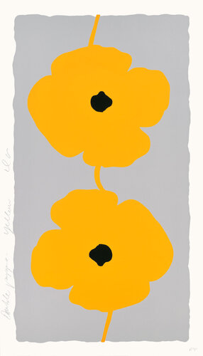Double Poppies Yellow di Donald Sultan, Stampa in vendita su Singulart