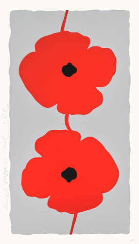 Double Poppies Red di Donald Sultan, Stampa in vendita su Singulart