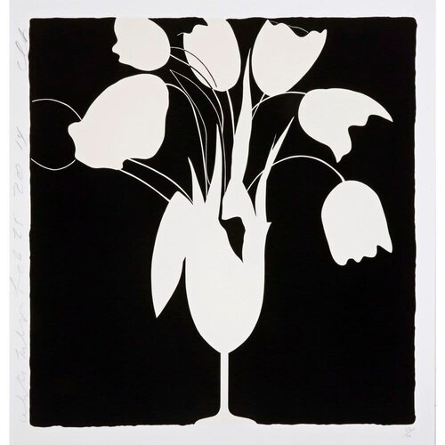 White Tulips and Vase, Feb 25, 2014 by Donald Sultan, Print for Sale on Singulart