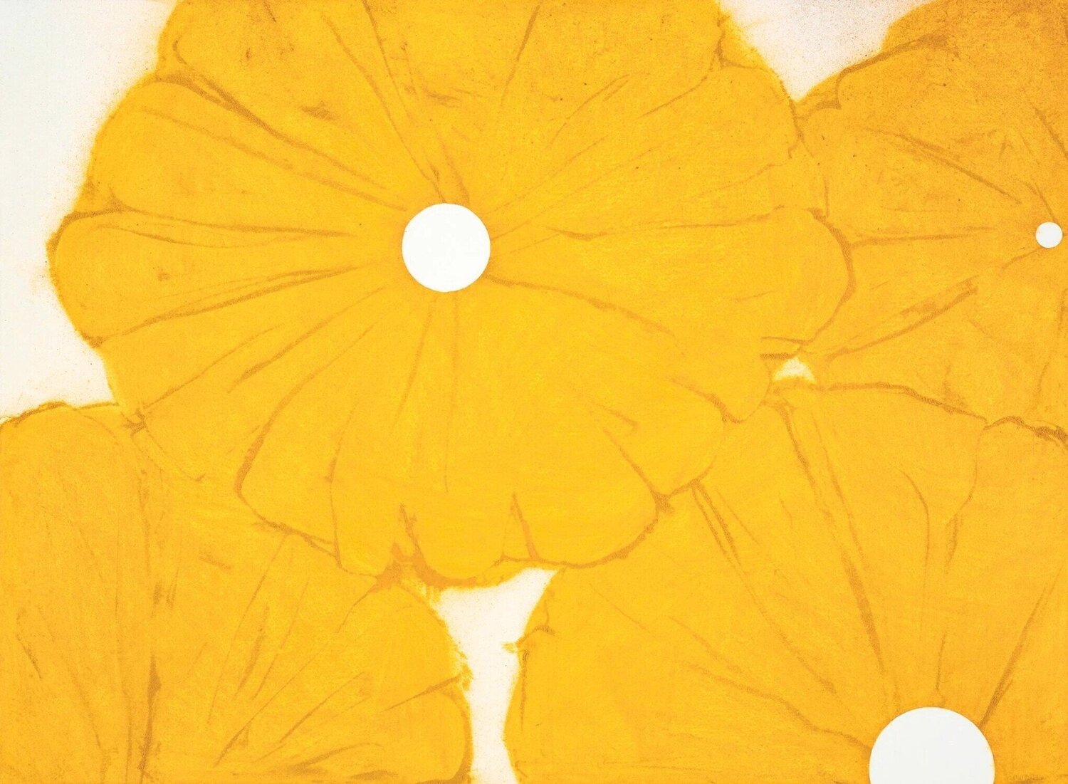 Four Yellow Poppies April 24, 2024 DS Donald Sultan Druck zu verkaufen