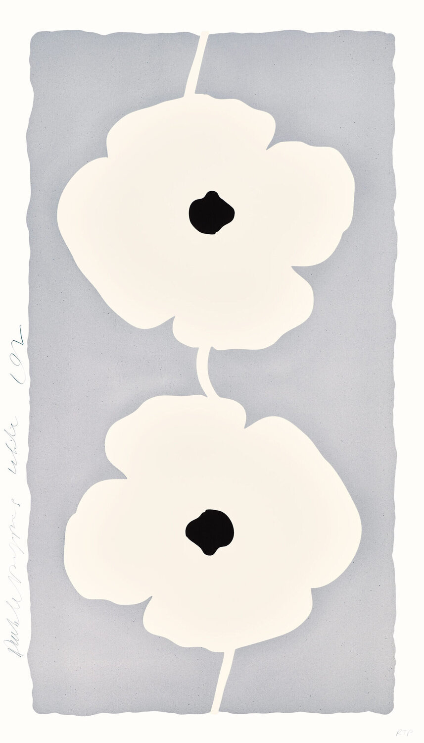 Double Poppies White  Donald Sultan Stampa in vendita