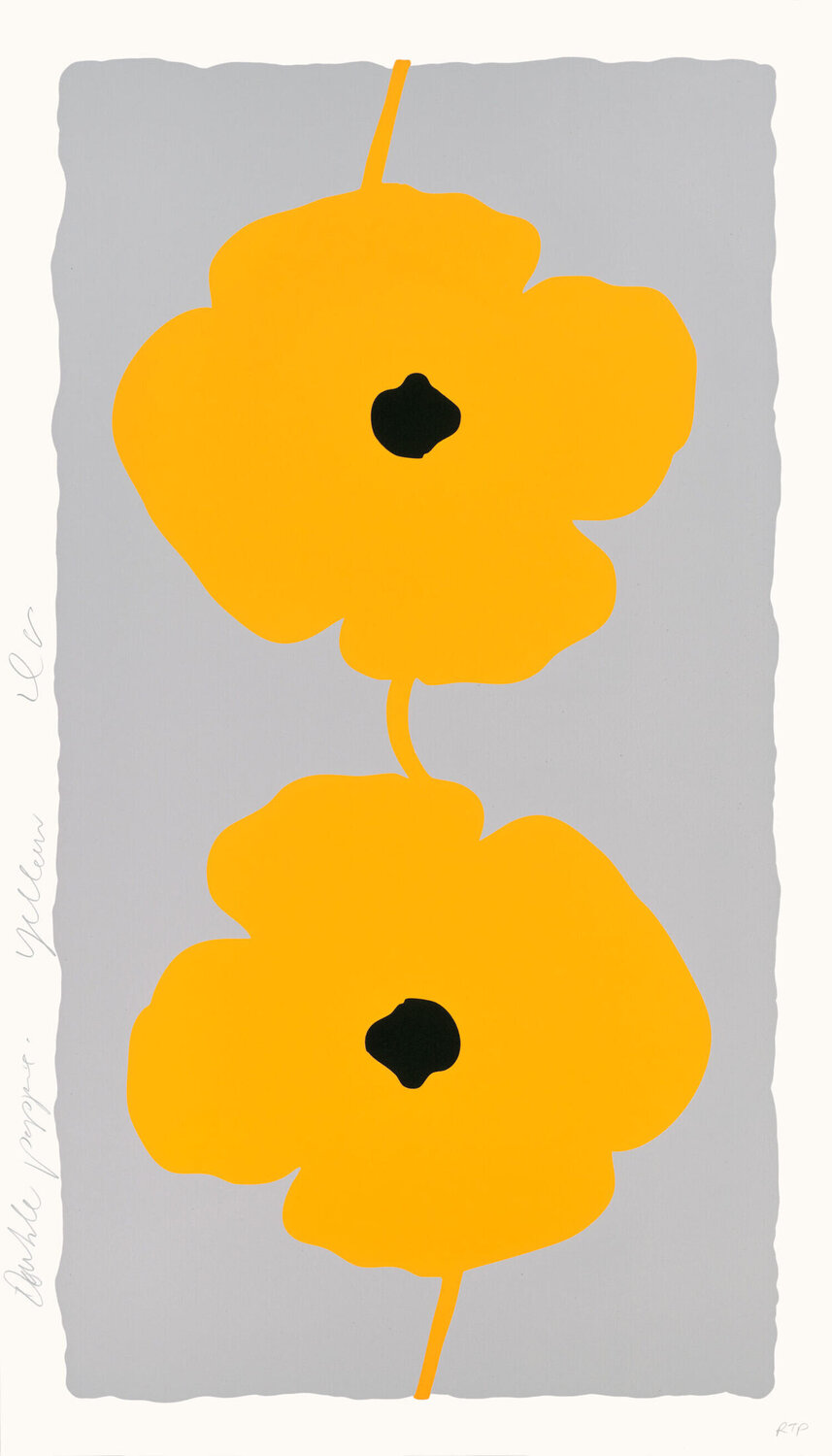 Double Poppies Yellow Donald Sultan Stampa in vendita