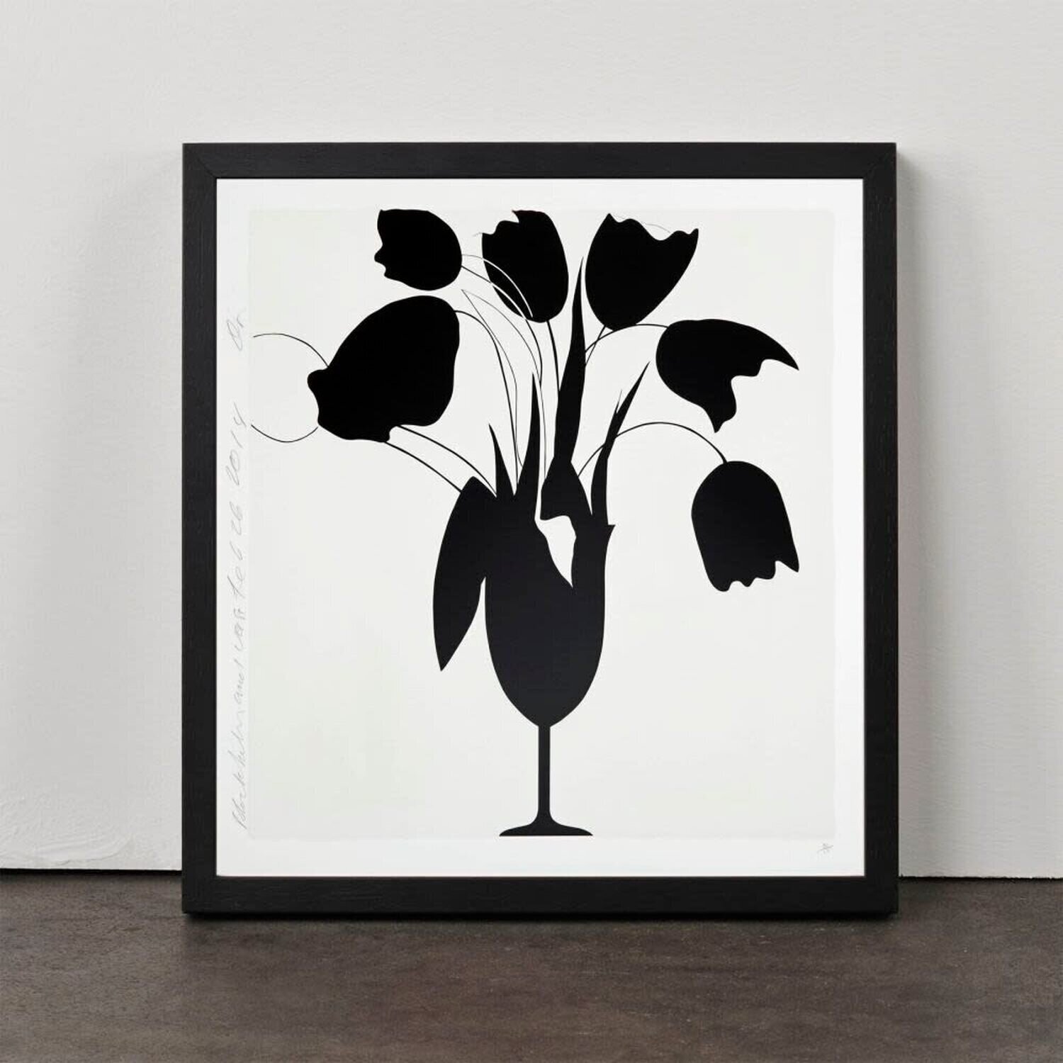 Black Tulips and Vase, Feb 26, 2014 Donald Sultan Print for sale