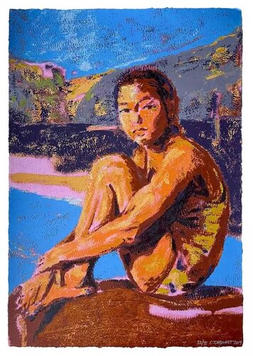 The Swimmer di Claire Tabouret, Stampa in vendita su Singulart