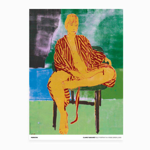 Self Portrait in a Robe - Green (signed by the artist) di Claire Tabouret, Stampa in vendita su Singulart