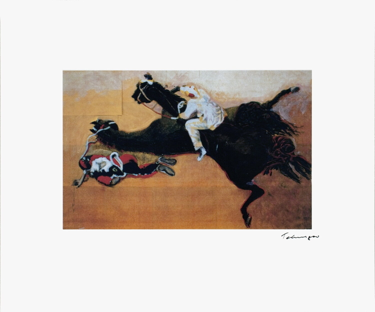 Horses - 1999 Offset Lithograph - SIGNED 19.5" x 23.5" Norbert Tadeusz Print for sale