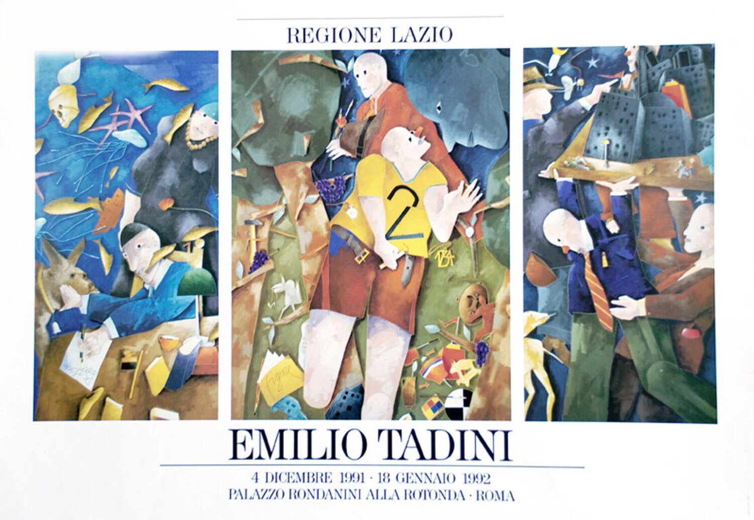 Emilio Tadini Vintage Poster Exhibition Emilio Tadini Druck zu verkaufen