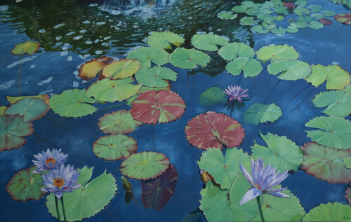 Waterfall Pond van Catherine Kirkwood, Schilderij te koop op Singulart