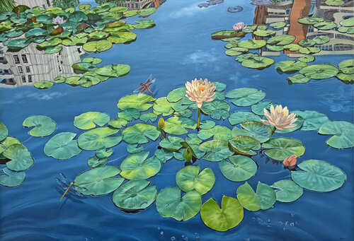 City Reflection van Catherine Kirkwood, Schilderij te koop op Singulart