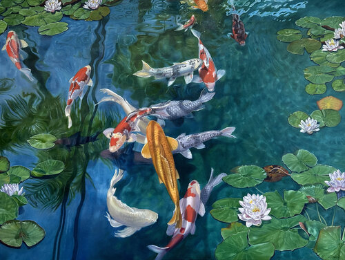 Busy Pond van Catherine Kirkwood, Schilderij te koop op Singulart