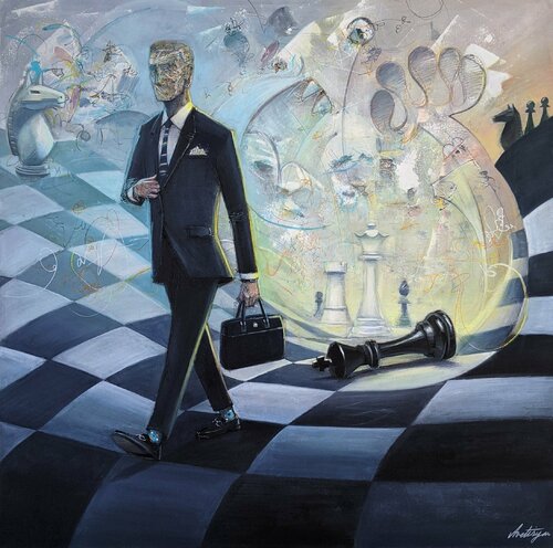 The Fountainhead van Jack Avetisyan, Schilderij te koop op Singulart