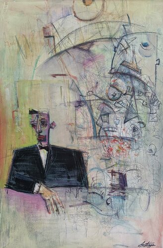 The Second Loneliest Man In The World di Jack Avetisyan, Pittura in vendita su Singulart