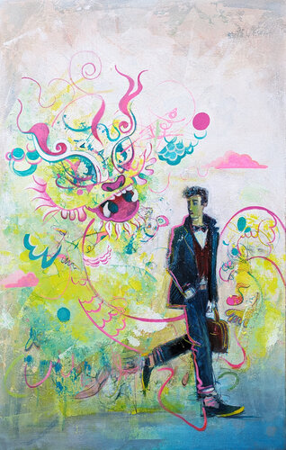 A Funny Thing Happened On The Way van Jack Avetisyan, Schilderij te koop op Singulart