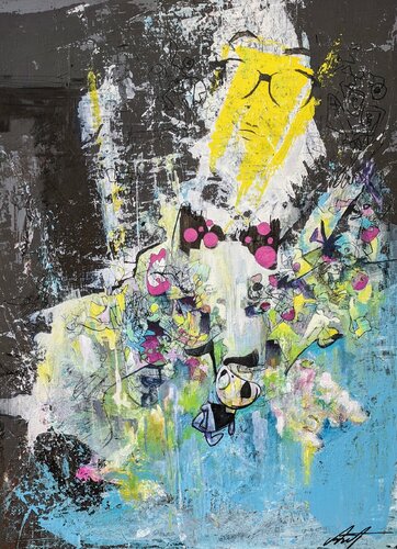 The Professor With Bow Tie di Jack Avetisyan, Pittura in vendita su Singulart