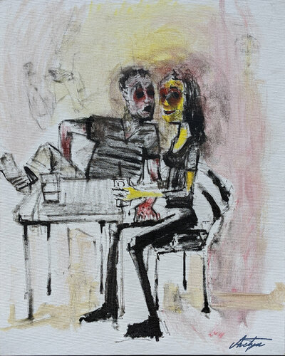 A Cup of Cold Brew di Jack Avetisyan, Pittura in vendita su Singulart