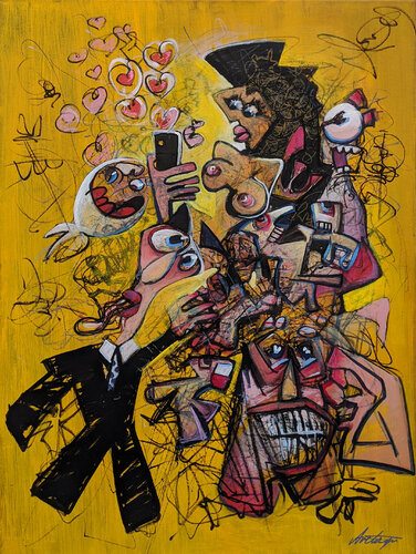 Collecting Hearts van Jack Avetisyan, Schilderij te koop op Singulart