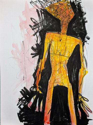 Unknown Male Figure In Yellow van Jack Avetisyan, Werk op papier te koop op Singulart