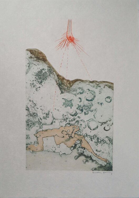 Rayons du soleil, Gravure originale signée Dorothea Tanning