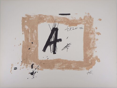 Formules, Lithographie originale signée Antoni Tàpies