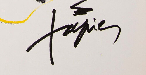 Abstraction jaune et roug van Antoni Tàpies, Afdruk te koop op Singulart