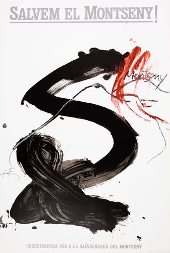 Montseny, Affiche originale signée vintage van Antoni Tàpies, Afdruk te koop op Singulart