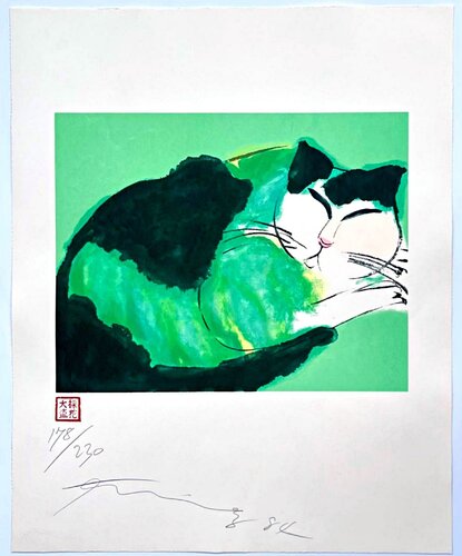 Green Cat by Walasse Ting 丁雄泉, Print for Sale on Singulart