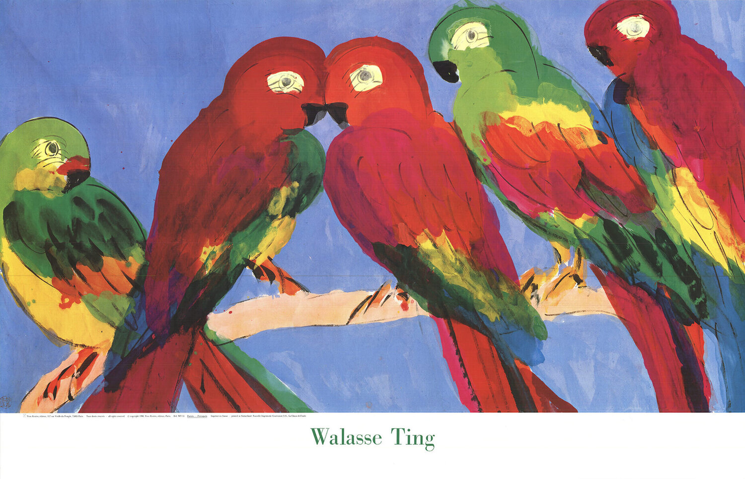 Parrots Walasse Ting 丁雄泉 Druck zu verkaufen