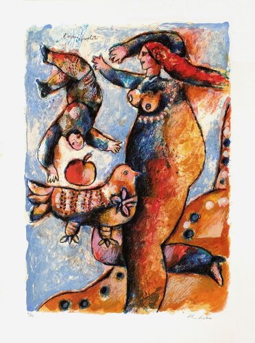 Un Chant d'Exil et de Lumière : L'Oiseau prophète von Theo Tobiasse, Druck kaufen auf Singulart