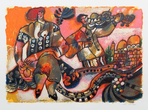 Soleil Sculpte sur les Pierres by Theo Tobiasse, Print for Sale on Singulart