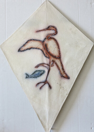 Cisne y pescado - hand painted, signed on the front van Francisco Toledo, Schilderij te koop op Singulart