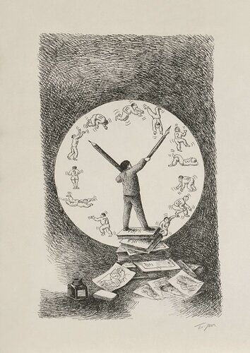 L'horloge von Roland Topor, Druck kaufen auf Singulart