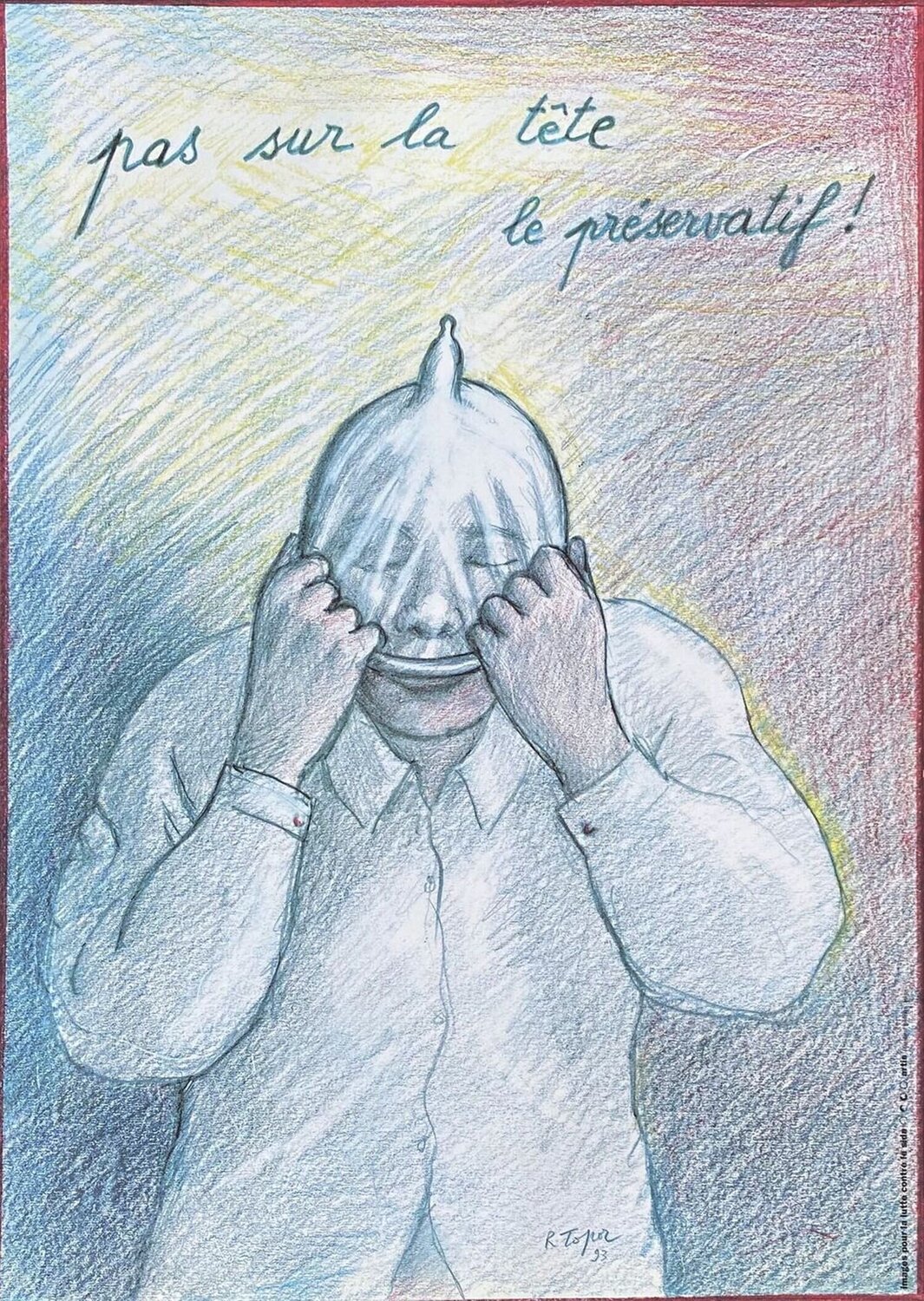 Pas sur la tête le préservatif (sida) Roland Topor Druck zu verkaufen