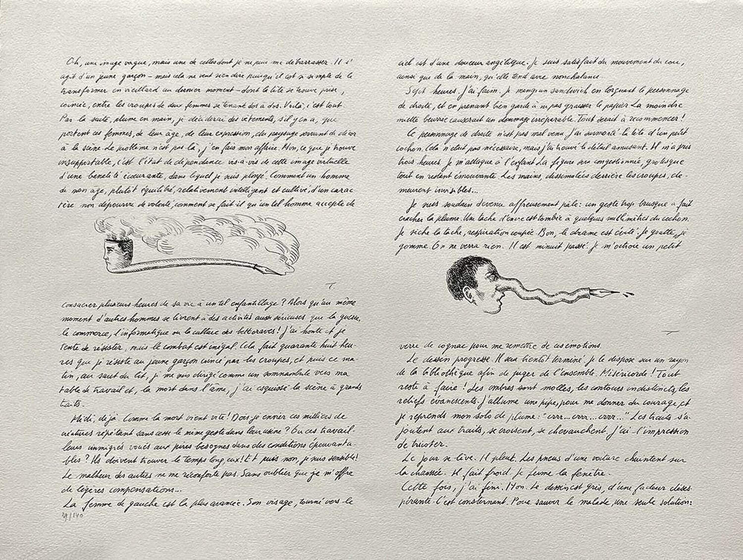 La plume Roland Topor Stampa in vendita