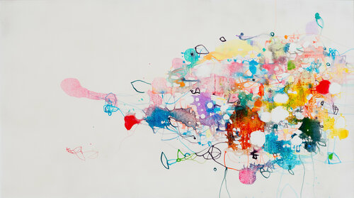 Improvisation with the Moon in Gemini 4 van Franko Tencic, Schilderij te koop op Singulart