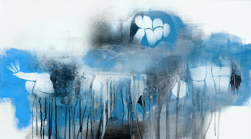 Improvisation with the full Moon in Cancer 4 van Franko Tencic, Schilderij te koop op Singulart