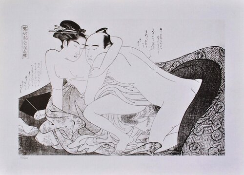 Amour rapide, Lithographie érotique japonaise van Kitagawa Utamaro, Afdruk te koop op Singulart