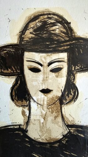 Lillie (Woman with Hat / Femme au Chapeau) van Manolo Valdés, Werk op papier te koop op Singulart