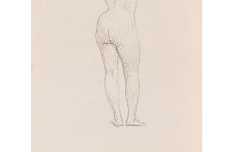 Femme nue debout de dos les bras levés de Félix Vallotton, Obra en papel a la venta en Singulart